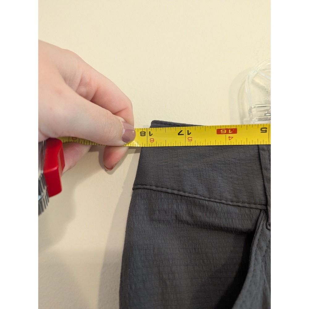 PrAna Cargo Convertible Hiking Pants Zip Shorts Gray Women's Size 12 Roll Up - Picture 8 of 12